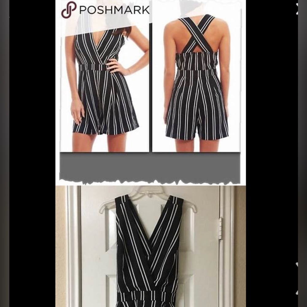 🌀 NWT striped FASHION UNION shorts romper overalls medium m med